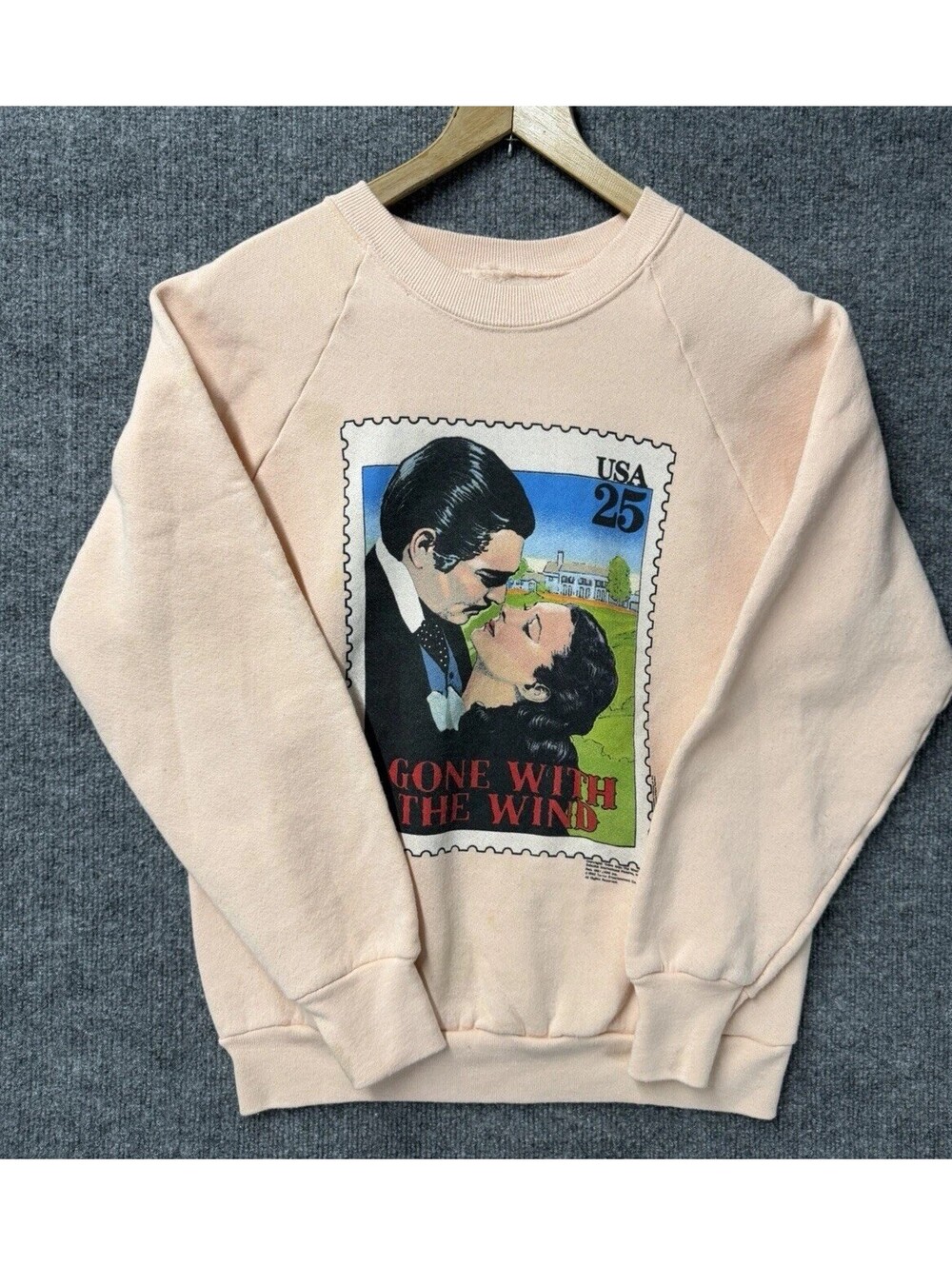 Vintage 90s Gone With The Wind Sweatshirt 25c Stamp Movie Crewneck USA 🎬